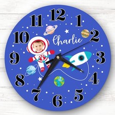 Astronaut Planets Space Rocket Photo Personalised Gift Personalised Clock