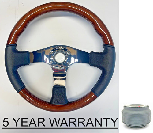 Wooden steering wheel - wooden, boss