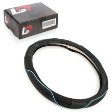 Steering Wheel Cover Ø 38x9 CM 15x3, 5 Inch Black Blue for Opel