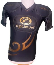 Optimum Tribal Five Pad Rugby Shirt XL Black Gold Mens Long Brand New