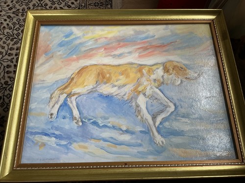Large framed oil board a - on, of