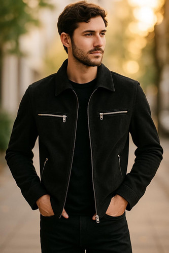 Slim fit black sheepskin - fit,