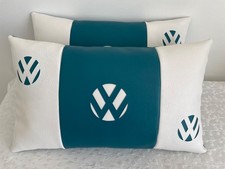 camper van vw cushions a pair Teal and white faux leather new