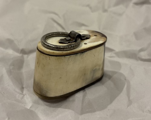 Antique horn antler lidded - antique,
