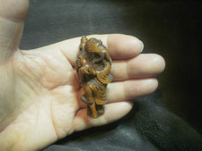 Hand Carved wood netsuke man