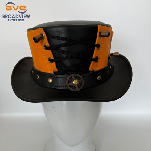 Black orange leather - black, &
