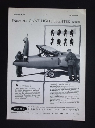Original 1954 advert - advert, folland