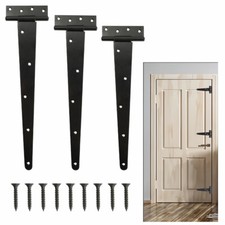 3x Black Tee Hinges 12/14/16inch Outdoor Stable Door Gate Shed Metal T Hinge Set