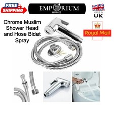 Chrome Muslim Shower Head and Hose Bidet Spray Tap for Toilet Hygienic Handheld