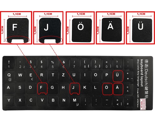 Keyboard stickers black - de,