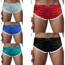 UK Men Low Rise Ultra Shorts Satiny Hot Pants Beach Running Nightclub Loungewear