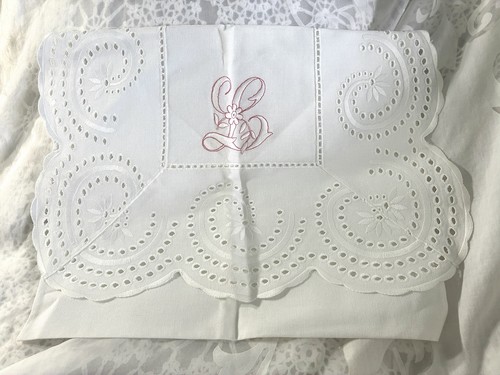 Vintage monogrammed linen - monogrammed,