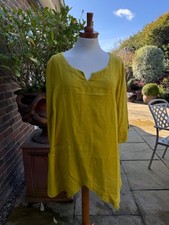 Sahara Mustard Linen Top Blouse Tunic 4