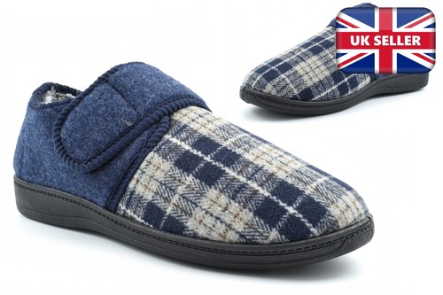 Mens thermal slippers - slippers, touch