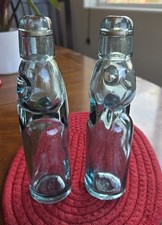 VTG (2) Teal Glass Codd Neck