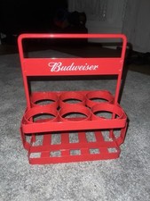 Budweiser  6 Pint Glass/Bottle Holder Red
