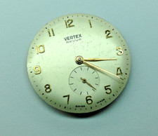 Vertex REVUE cal. 76 Mechanical Watch Movement, Dial & Hands - WORKING