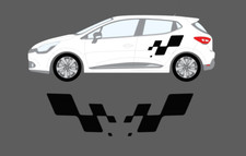 Fits Renault Clio Mk4 3dr 5dr 12- Cup Flag Style Side Stripe Graphics Decals 197