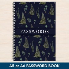 A6 A5 Internet Password Book Notebook A Z  stores 168 or 700 logins Handmade UK