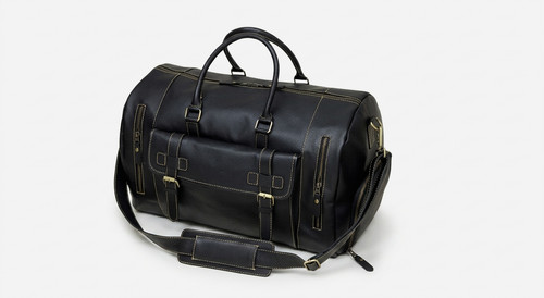 Genuine leather travel duffel - genuine,