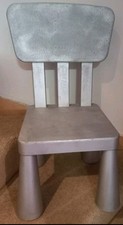 Ikea Mammut Vintage Child's Chair. Was Green, Spray Painted Silver. Preloved 