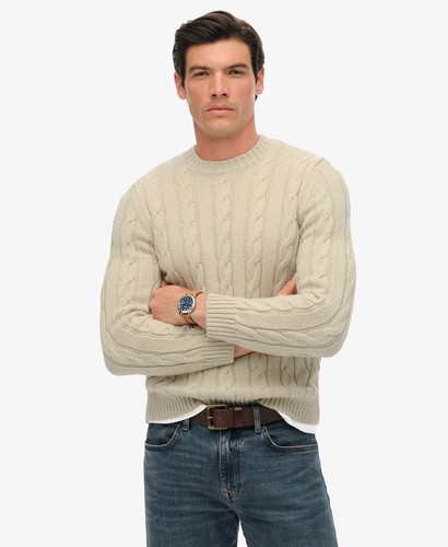 Superdry mens jacob cable knit - superdry,