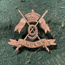 Victorian .The 9th Lancers cap badge. White metal. Ae5
