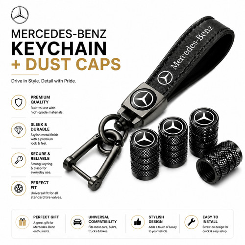 Mercedes leather keyring - keyring, &