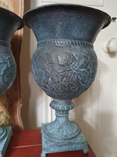 Antique style metal urn - antique,