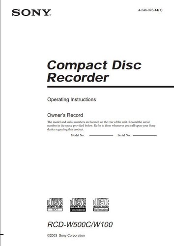 Sony rcd w500c - rcd-w500c, 5-disc