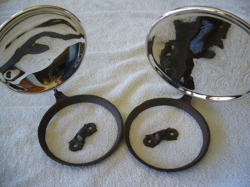 Antique pair cast iron oil - antique,