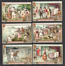 Pierrot Unwell S322 Liebig Card Set 1891 Victorian Clown Mask Costume Pot Dog