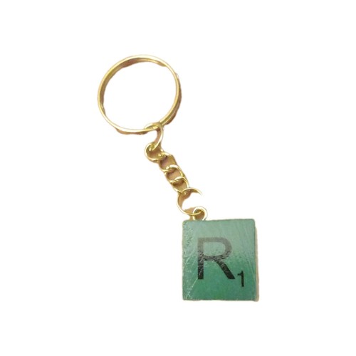 Scrabble style letter keyring - scrabble,