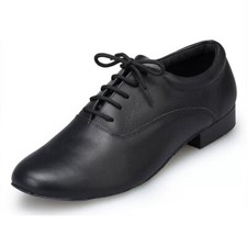 Men Leather Ballroom Latin Dance Shoes Suede Sole Tango Modern Salsa Heels Shoes