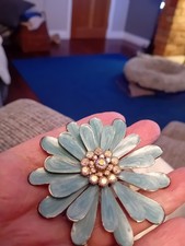LARGE VINTAGE ENAMELLED FLOWER