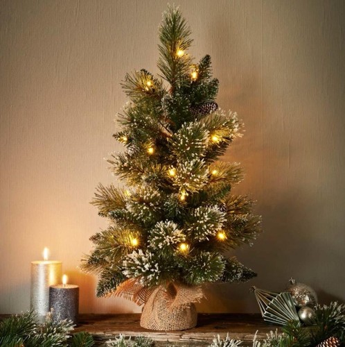 2ft pre lit sparkling - pre-lit, pinecone