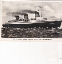 SS Normandie (aka USS Lafayette) (French ocean liner)- old post card