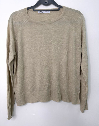 Zara beige glitter knit - beige, round