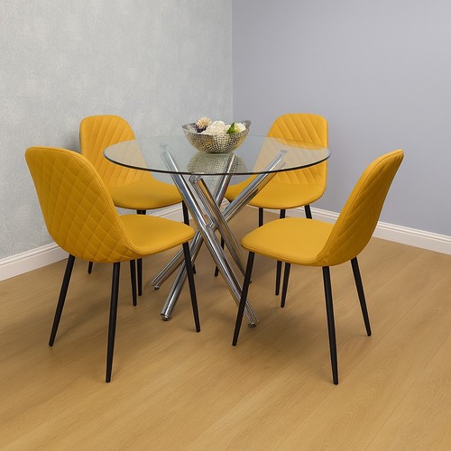 Round glass dining table 4 - round,