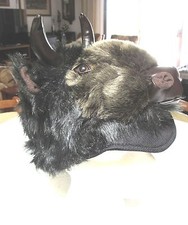 BUFFALO HAT furry VIKING head