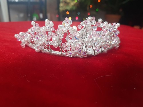 Floral rhinestone tiara - ,