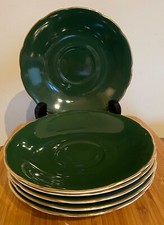 DELPHINE BONE CHINA - 6x Green Saucers 1930-1941