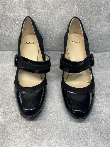 Clarks black suede leather - black,