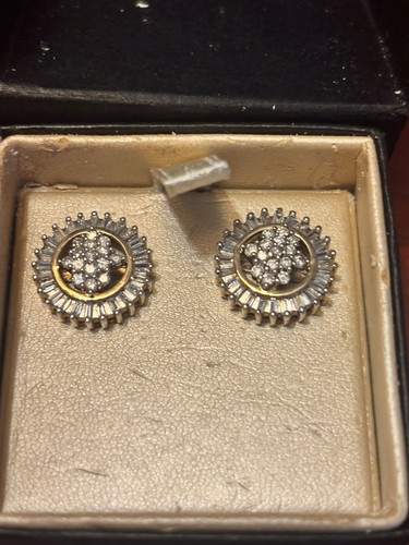 14ky 1cttw circle - dia, earrings