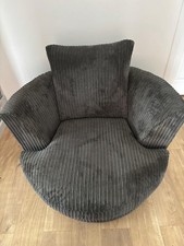 Swivel Loveseat Sofa Chair Gray Velvet Fabric