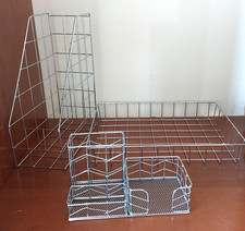 Metal 3 Piece Desk/Office Tidy Organiser Stationary Set 