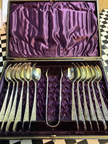 Old victorian set 12 tea - old,
