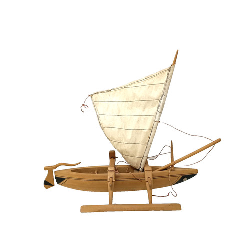 Vintage wooden outrigger - vintage, canoe