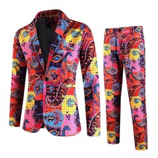 Men's Printed Suit Set Blazer