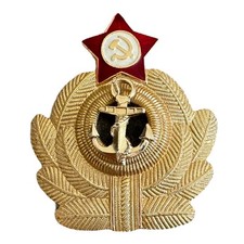 Original Soviet Russian Navy Officer Cap Hat Badge USSR Military Naval Cockade
